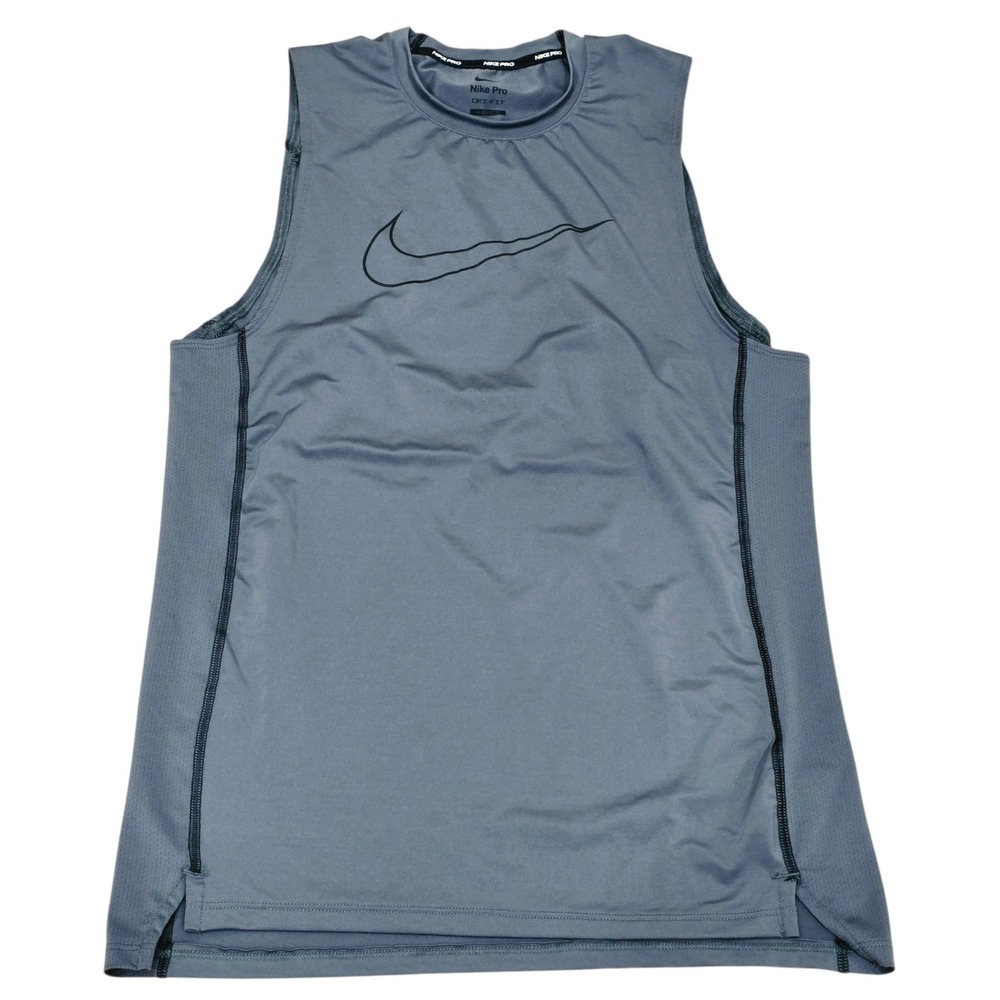 Nike Pro Dri-FIT Mens Medium Gray Sleeveless Compression Training Shirt Slim Fit